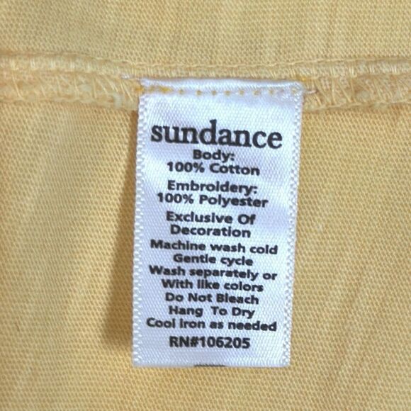 Sundance Yellow Floral Embroidered Lace Peasant Blouse Top T-Shirt Relaxed S - Picture 9 of 10